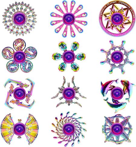6 Pack Metal Fidget Spinner for Kids and Adults, Fidget Toys for Focus, Stress Relief, ADHD & Anxiety, Sensory Fidget Set for Christmas Stocking Stuffers Gifts in Kuwait