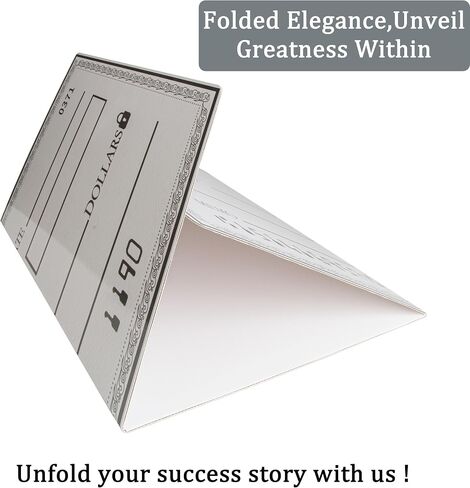 40" x 16" Giant Big Blank Check - Folded Oversized Reusable Dry Erase Fake Check for Presentations, Awards, Raffles & Events | Perfect for Endowments, Rewards, Winners & Celebrations in Saudi Arabia