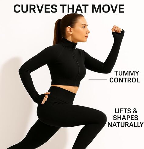 CORPOAMOR Women's 3 PC Seamless Gym Clothing Workout Outfit with Jacket Bra & Leggings Set in Saudi Arabia