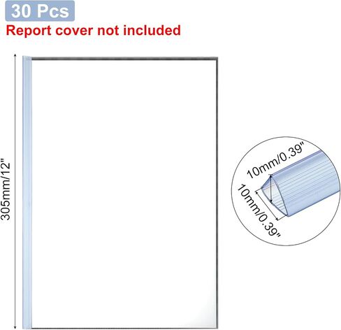 PATIKIL 30Pcs Binding Bars, 10x10mm Binding Bars Slide Grip 70 Sheets Capacity A4 Size Report Binder Presentation Binder for Study Office Report Cover Resume, Transparent Green in Saudi Arabia