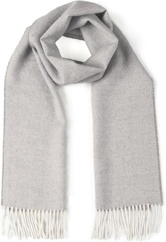 Inca Fashions - Herringbone Alpaca Scarf - 100% Baby Alpaca (Dove Gray Herringbone) in Kuwait