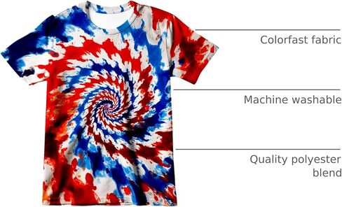 قميص Harycnct للأطفال الصغار تي شيرت مصبوغ للأولاد والبنات مقاس 4-10 هيبي كبير تي شيرت مصبوغ بربطة عنق in Kuwait