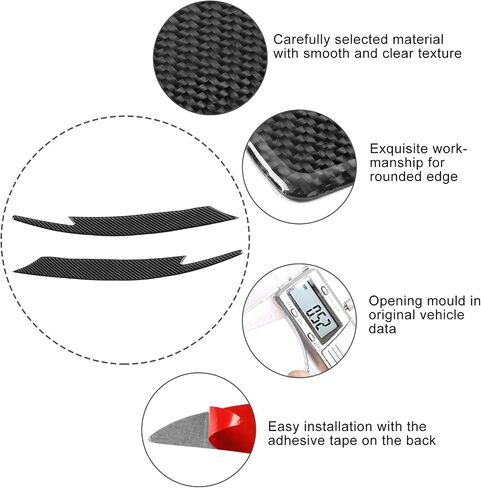 Pair Carbon Fiber Headlight Eyebrow Eyelids Decal for Subaru Impreza WRX STI 2008-2011 Luxury Glory Enhance Look Durable Carbon Fiber Easy Installation Glossy Exterior Trim in Saudi Arabia