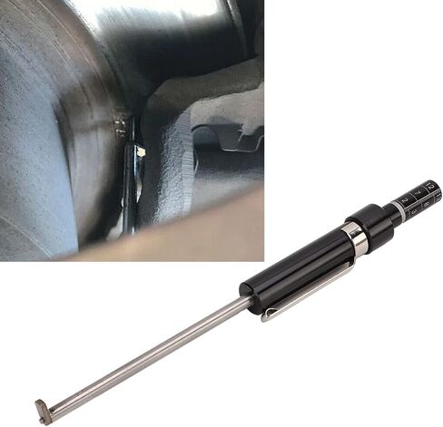 Car Brake Pad Detection Pen, Tire Tread Depth Gauge Measuring Tool Black Universal Brake Pad Tester with Scale for Internal External in Saudi Arabia