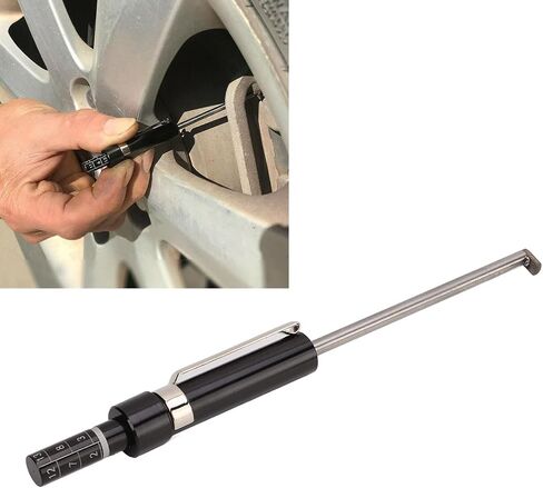 Car Brake Pad Detection Pen, Tire Tread Depth Gauge Measuring Tool Black Universal Brake Pad Tester with Scale for Internal External in Saudi Arabia