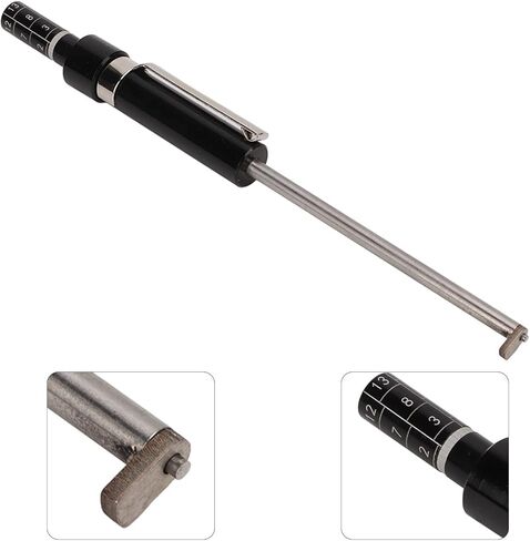 Car Brake Pad Detection Pen, Tire Tread Depth Gauge Measuring Tool Black Universal Brake Pad Tester with Scale for Internal External in Saudi Arabia