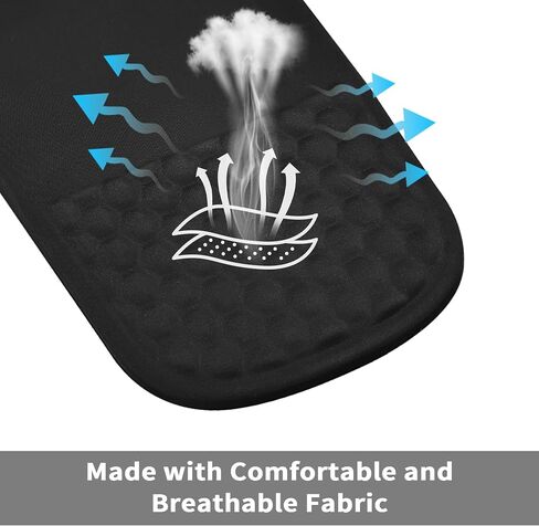 Ergonomic Mouse Pad with Wrist Support, Comfortable Memory Foam Mousepad with Massage Design and Non-Slip PU Base, Wrist Rest Mouse Pad for Office and Home, 12x8 Inch in Saudi Arabia
