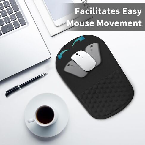 Ergonomic Mouse Pad with Wrist Support, Comfortable Memory Foam Mousepad with Massage Design and Non-Slip PU Base, Wrist Rest Mouse Pad for Office and Home, 12x8 Inch in Saudi Arabia