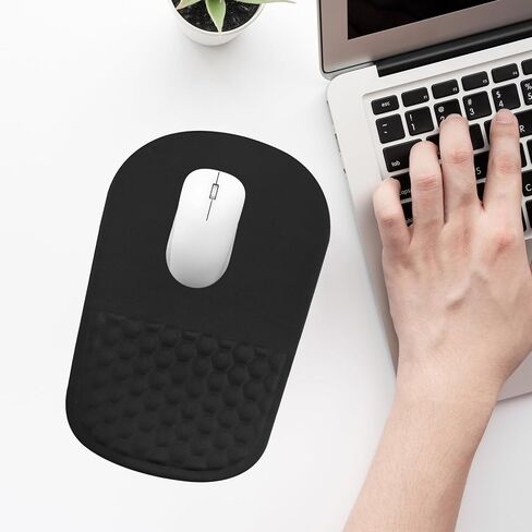 Ergonomic Mouse Pad with Wrist Support, Comfortable Memory Foam Mousepad with Massage Design and Non-Slip PU Base, Wrist Rest Mouse Pad for Office and Home, 12x8 Inch in Saudi Arabia