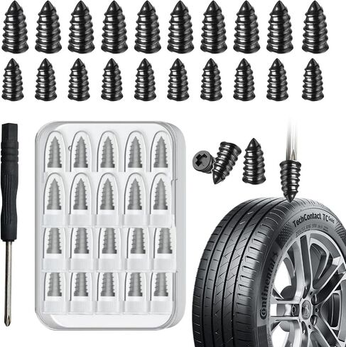 40-Piece Tire Repair Rubber Peg Kit, Tire Repair Tool Kit – Quick DIY Tire Repair Tools, Screw-in Tire Repair Plugs with Box and Screwdriver, Tire Plug Kit in Saudi Arabia