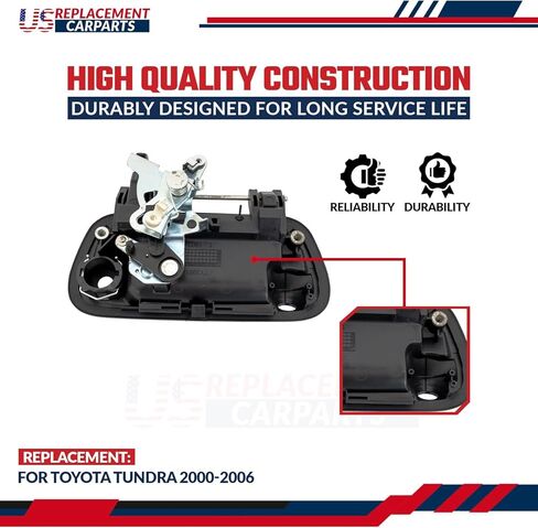 مقبض الباب الخلفي الجديد لما بعد البيع باللون الأسود المجهز لسيارة Toyota Tundra 2000-2006 مع فتحة الكاميرا يحل محل OE 690900C030C0-PFM in Kuwait