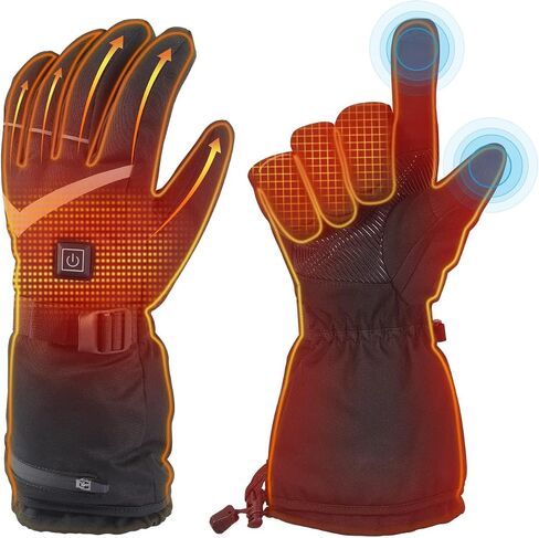 Heated Gloves for Men Women, 5000mAh Rechargeable Electric Battery Heated Gloves, Waterproof Touchscreen Hand Warmer Winter Gloves for Motorcycle, Hunting, Cycling in Saudi Arabia