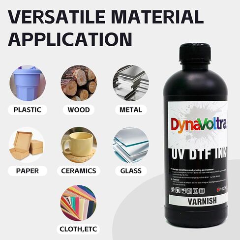 1000ML UV DTF Varnish Ink – Clear Gloss Finish Protective Coating for UV DTF Printer XP600 TX800 i3200 L805 1390 DX5 DX6 DX7 i1600 DX10 Sticker Printing (Varnish) in Saudi Arabia