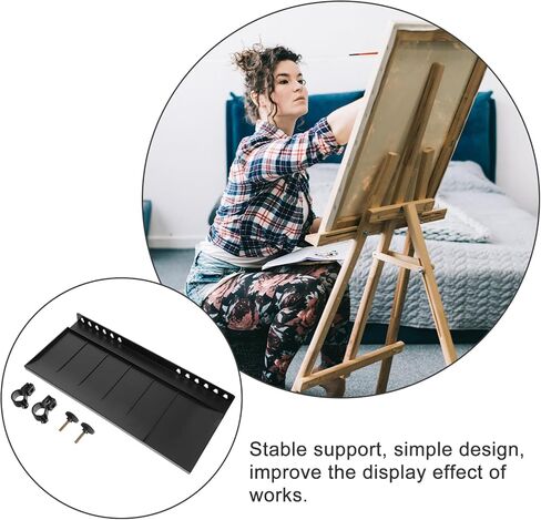 Garneck Detachable Easel Tray Attachment for Artists - Lightweight Replacement Shelf for Painting - Sketching and Storage Universal Easel Tray Compatible with Most Easels in Saudi Arabia