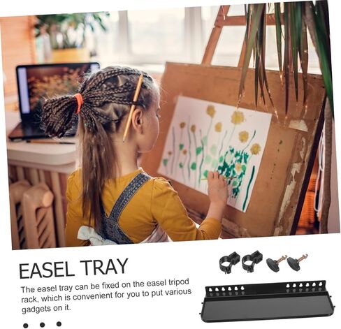 Gadpiparty Detachable Convenient Easel Tray Removable Plastic Paints Holder Multipurpose Easel Attachment for Artists Easy Installation Tripod Rack Durable Design for Long Term Use in Saudi Arabia