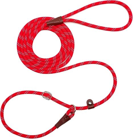 WYUZE 2 Pcs 8 ft Slip Lead Dog Leash, Reflective No Pull Training Lead, 1/3" Nylon Rope Slip Leash for Small Medium Dogs (Blue+Black) in Kuwait