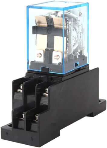 مرحل كهرومغناطيسي LY2NJ HH62P مع قاعدة مقبس PTF08A، DPDT 8-Pin، DC/AC 12V-380V، تصنيف 10A، 4.1x2.7x2.0 سم، التحكم الصناعي (AC 24V) in Saudi Arabia