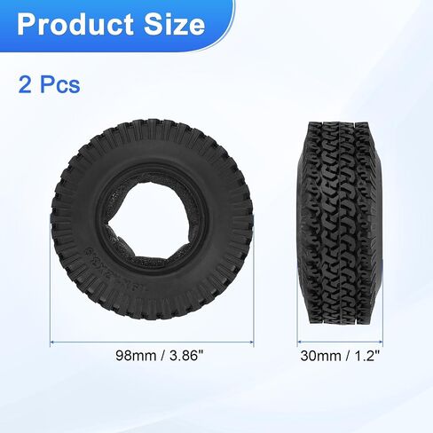 uxcell 2Pcs Rubber Tyre 98 mm OD RC Off Road Climbing Car Tires Wheel 1.9 Inch Crawler Tires B-Type with Sponge Inside for RC Crawler Car TRX4 SCX10 in Saudi Arabia