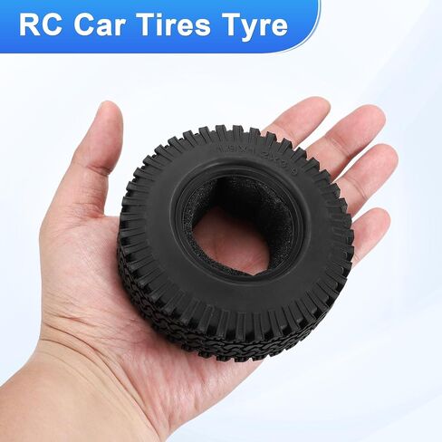 uxcell 2Pcs Rubber Tyre 98 mm OD RC Off Road Climbing Car Tires Wheel 1.9 Inch Crawler Tires B-Type with Sponge Inside for RC Crawler Car TRX4 SCX10 in Saudi Arabia