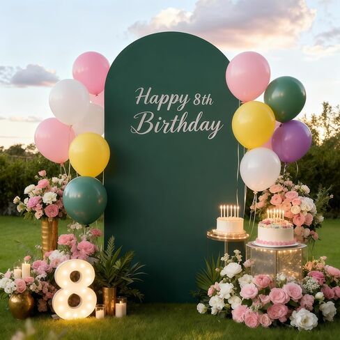 7.2FT Pale Pink Arch Backdrop Cover - Polyester Fitted Wedding Arch Stand Covers Round Top Chiara Arch Backdrop Cover for Birthday Party Banquet Photo Background Decoration in Saudi Arabia