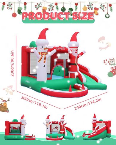 AirMyFun Christmas Theme Inflatable Bounce House, Independent Fan Rapid Expansion - Holiday Fun Magic, let Joy Jump into The House! in Saudi Arabia