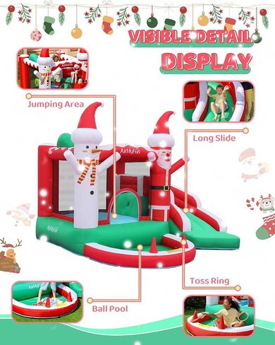 AirMyFun Christmas Theme Inflatable Bounce House, Independent Fan Rapid Expansion - Holiday Fun Magic, let Joy Jump into The House! in Saudi Arabia