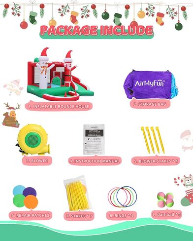 AirMyFun Christmas Theme Inflatable Bounce House, Independent Fan Rapid Expansion - Holiday Fun Magic, let Joy Jump into The House! in Saudi Arabia