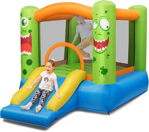 HONEY JOY Inflatable Bounce House, Blow up Moon Bounce for Kids w/Slide, Giant Jumpy Area, Ocean Ball Pit, Basketball Rim, Stakes, Jumping Bouncy Castle for Indoor Outdoor (with 480W Blower) in Saudi Arabia