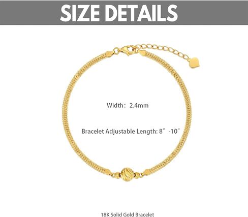 18K Solid Gold Anklets for Women, 2.4mm Real Gold Italian Durable Flat-Link Chain Ankle Bracelet with Lobster Claw Jewelry Anniversary Birthday Gift for Her 8"-10" in Saudi Arabia