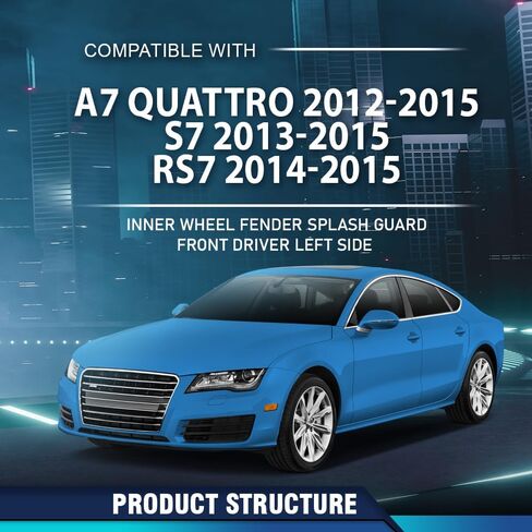 PIT66 جناح أمامي يسار بطانة عجلة سبويلر متوافق مع Audi A7 Quattro 2012-2015/S7 2013-2015/RS7 2014-2015 4G8853887C in Saudi Arabia