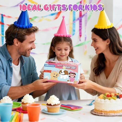 UBeesize Electronic Dog Toy Doctor Kit for Toddlers 3-5, Kids Doctor Play Set with Interactive Plush Dog, Medical Toy Kits and Costume, Pretend Vet Playset for 3 4 5 Year Old Girl Birthday Gifts Pink in Saudi Arabia