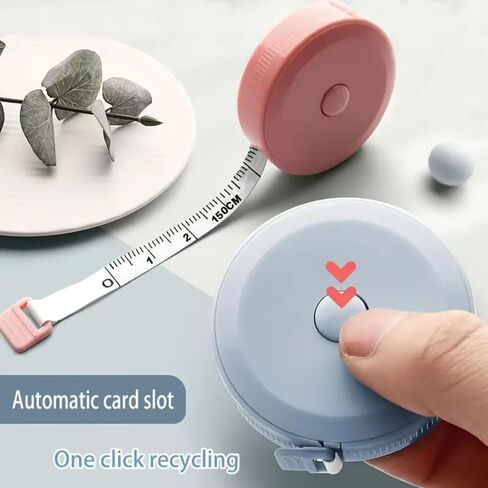 Fabric Tape Measure, Measuring Tape for Body Measurements, Belt Automatic Contraction, Two Scales 60IN and 150CM, Small Sewing Tape Measure, for Measure The Body, Tailor, Travel in Saudi Arabia