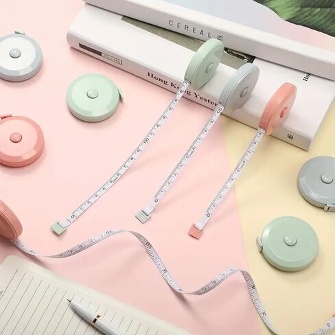 Fabric Tape Measure, Measuring Tape for Body Measurements, Belt Automatic Contraction, Two Scales 60IN and 150CM, Small Sewing Tape Measure, for Measure The Body, Tailor, Travel in Saudi Arabia