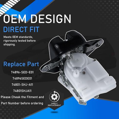 74896-SED-E01 Rear Tailgate Lock Actuator Compatible with 2005 2006 2007 2008 2009 2010 Honda Odyssey Electric Trunk Latch Actuator Replaces 74896SEDE01 74801-SHJ-A11 74801SHJA11 in Saudi Arabia