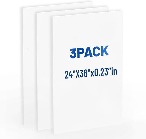 Foam Board 24 x 36 in, 3/16" (5mm) - 3 Pack, White Poster Board, Double Sided Sign Board Foam Board for Mounting, Crafts, Paintings, Art, Display. in Saudi Arabia