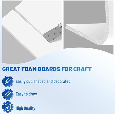 Foam Board 24 x 36 in, 3/16" (5mm) - 3 Pack, White Poster Board, Double Sided Sign Board Foam Board for Mounting, Crafts, Paintings, Art, Display. in Saudi Arabia