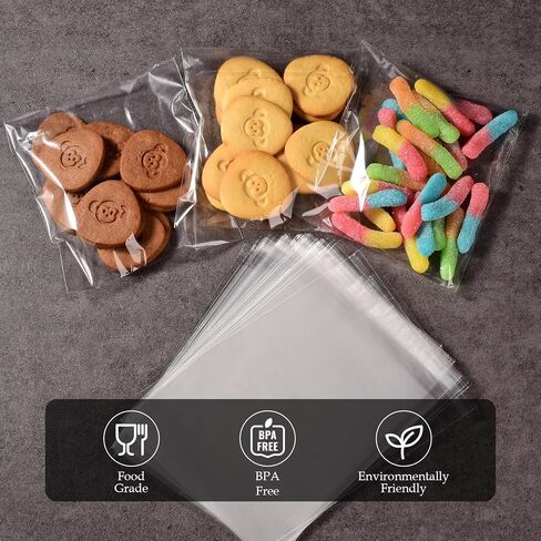 CUZAFO 300 PCS 5X7 inch Clear Self Sealing Cellophane Bags，Resealable Cookie，Candy Bag in Saudi Arabia