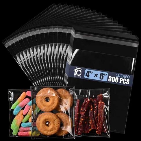 CUZAFO 300 PCS 5X7 inch Clear Self Sealing Cellophane Bags，Resealable Cookie，Candy Bag in Saudi Arabia