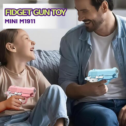 Hikewintoy 2 Pack Cool Fidget Toy Gun، ألعاب صغيرة مطبوعة ثلاثية الأبعاد لتخفيف التوتر، ألعاب تململ مناسبة لتخفيف اضطراب فرط الحركة ونقص الانتباه وتخفيف القلق، للبالغين والأطفال (FID-YTR-P) in Saudi Arabia