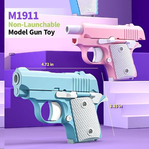Hikewintoy 2 Pack Cool Fidget Toy Gun، ألعاب صغيرة مطبوعة ثلاثية الأبعاد لتخفيف التوتر، ألعاب تململ مناسبة لتخفيف اضطراب فرط الحركة ونقص الانتباه وتخفيف القلق، للبالغين والأطفال (FID-YTR-P) in Saudi Arabia