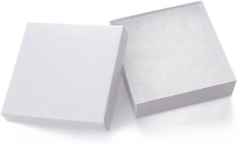 GEFTOL علب هدايا المجوهرات 20 حزمة 3.5x3.5x1 بوصة صناديق المجوهرات من الورق المقوى، صناديق الهدايا الصغيرة للمجوهرات أقراط القلائد أساور الأساور اليدوية (أبيض) in Kuwait