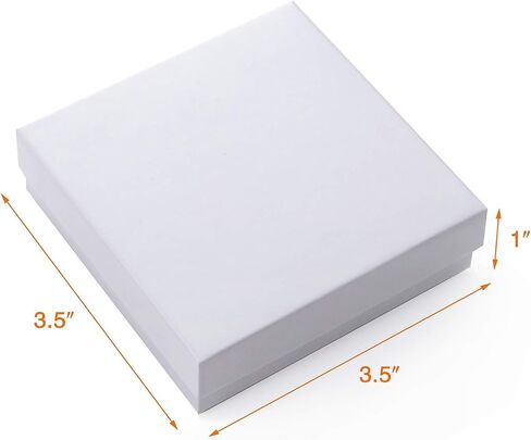 GEFTOL علب هدايا المجوهرات 20 حزمة 3.5x3.5x1 بوصة صناديق المجوهرات من الورق المقوى، صناديق الهدايا الصغيرة للمجوهرات أقراط القلائد أساور الأساور اليدوية (أبيض) in Kuwait