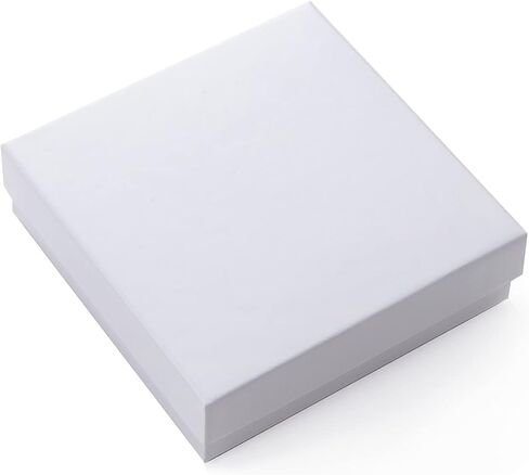 GEFTOL علب هدايا المجوهرات 20 حزمة 3.5x3.5x1 بوصة صناديق المجوهرات من الورق المقوى، صناديق الهدايا الصغيرة للمجوهرات أقراط القلائد أساور الأساور اليدوية (أبيض) in Kuwait