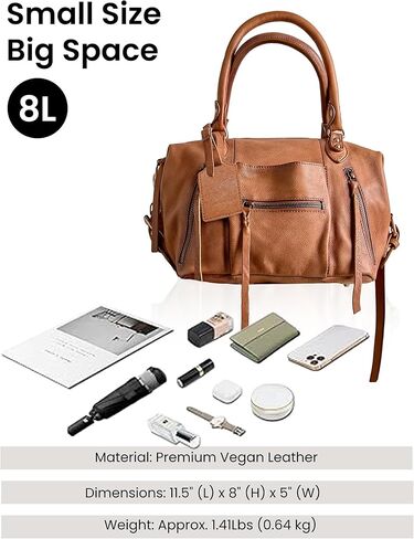 حقائب يد نسائية صغيرة (8 بوصة) حقائب مدينة حمل حقيبة محفظة حقائب يد جلدية نباتية مع أشرطة مزدوجة قابلة للتعديل in Kuwait