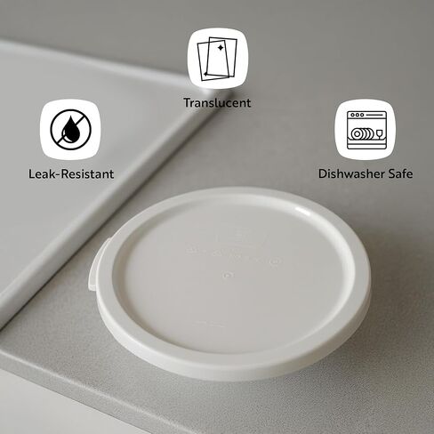 أدوات المطاعم - الغطاء فقط: غطاء بلاستيكي شفاف مقاس 8.8 بوصة من Met Lux، غطاء حاوية تخزين متين - يناسب 6 و8 كوارت، علامة تبويب سحب الزاوية، غطاء حاوية تخزين دائري، لتأمين المحتويات in Kuwait