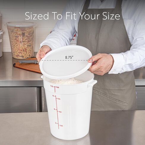 أدوات المطاعم - الغطاء فقط: غطاء بلاستيكي شفاف مقاس 8.8 بوصة من Met Lux، غطاء حاوية تخزين متين - يناسب 6 و8 كوارت، علامة تبويب سحب الزاوية، غطاء حاوية تخزين دائري، لتأمين المحتويات in Kuwait