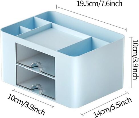 Office Desk Organizer with 3 Drawers Multi-Functional Desktop Pen Pencil Case Storage Box,Desktop Organizer for Office Home Supplies White LCC570-02 in Saudi Arabia