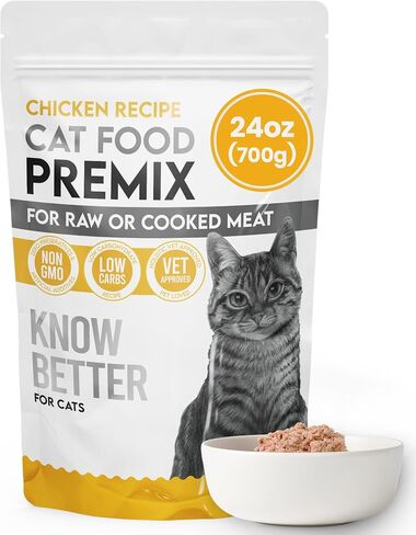 Know Better for Cats - Beef Recipe, RAW or Cooked Premix/Supplement for Making Homemade Cat Food, All Natural, Holistic Veterinarian Approved, Grain Free, No Artificial Additives in Saudi Arabia
