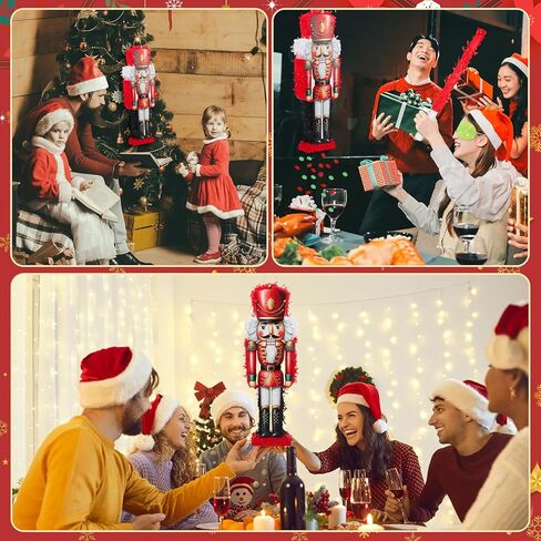 Poen 25.59 بوصة عيد الميلاد كسارة البندق Piñata مجموعة كبيرة كسارة البندق Piñata مع معصوب العينين، الخفافيش والقصاصات لعيد الميلاد عيد الميلاد عطلة الطرف تفضل الزينة حامل الحلوى الملحقات لعبة الطرف (الأحمر) in Kuwait