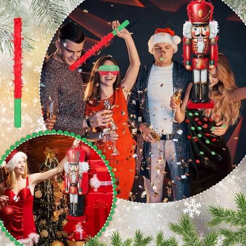 Poen 25.59 بوصة عيد الميلاد كسارة البندق Piñata مجموعة كبيرة كسارة البندق Piñata مع معصوب العينين، الخفافيش والقصاصات لعيد الميلاد عيد الميلاد عطلة الطرف تفضل الزينة حامل الحلوى الملحقات لعبة الطرف (الأحمر) in Kuwait